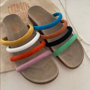 NEW: Charlotte Stone - Gloria Suede Slip-On Sandal - 7